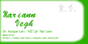 mariann vegh business card